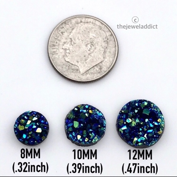 3 for 15🎀chunky Black Faux Druzy Studs - Picture 8 of 8